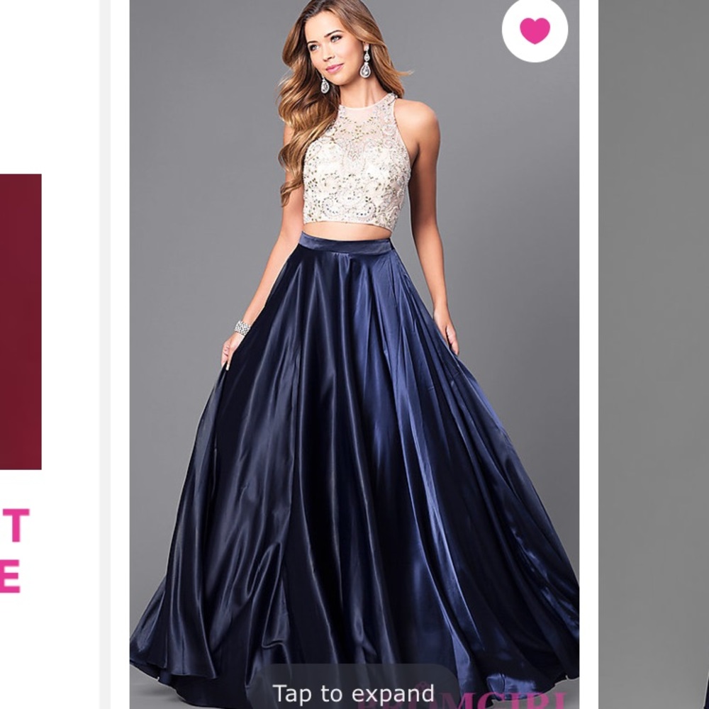 Two-Piece Satin Prom Dress with Jeweled Bodice